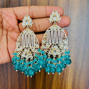 India Art Gold Plated Designer Kundan Pearl & Beads Earrings