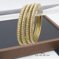 India Art Gold Plated Austrian Stone Bangles Set