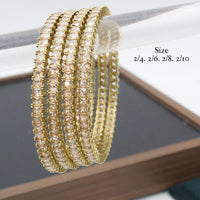 India Art Gold Plated Crystal Stone Bangles Set