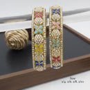 India Art Gold Plated Pota Stone And Austrian Stone Bangles Set