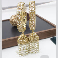 India Art Gold Plated Crystal And Pearl Bangles Set