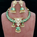 India Art Gold Plated Kundan Stone And Meenakari Necklace Set