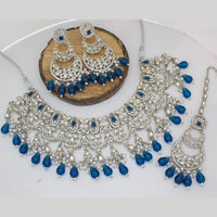 India Art Gold Plated Pota Stone And Austrian Stone Beads Necklace Set