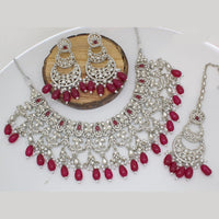 India Art Gold Plated Pota Stone And Austrian Stone Beads Necklace Set