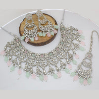 India Art Gold Plated Pota Stone And Austrian Stone Beads Necklace Set