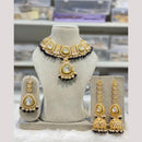 India Art Gold Plated Kundan And Beads Necklace Set