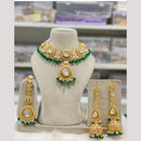 India Art Gold Plated Kundan And Beads Necklace Set