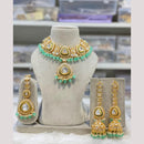 India Art Gold Plated Kundan And Beads Necklace Set