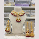 India Art Gold Plated Kundan And Beads Necklace Set