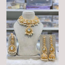 India Art Gold Plated Kundan And Beads Necklace Set