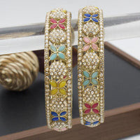 India Art Gold Plated Crystal And Austrian Stone Bangles Set
