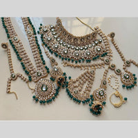 India Art Gold Plated Kundan Stone And Beads Bridal Set