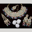 India Art Gold plated Kundan Beads And Pearl Necklace Set