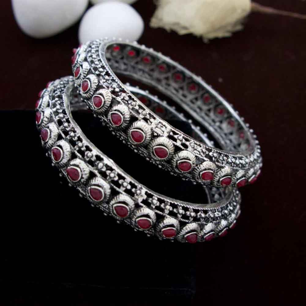 India Art Oxidised Pota Stone Bangles