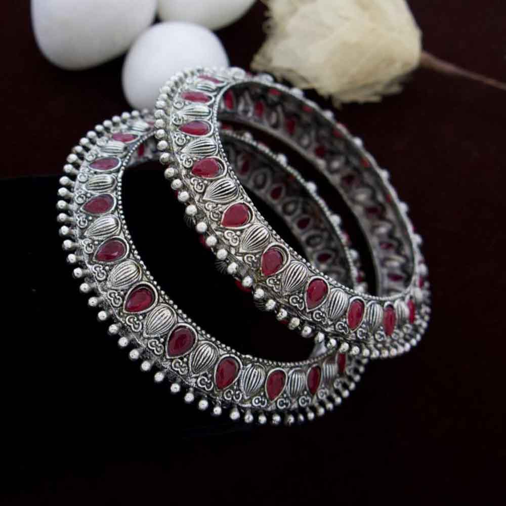 India Art Oxidised Pota Stone Bangles