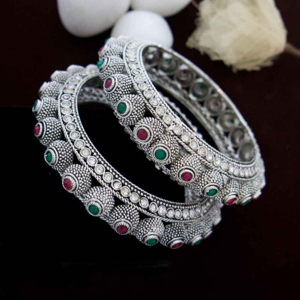 India Art Oxidised Pota Stone Bangles