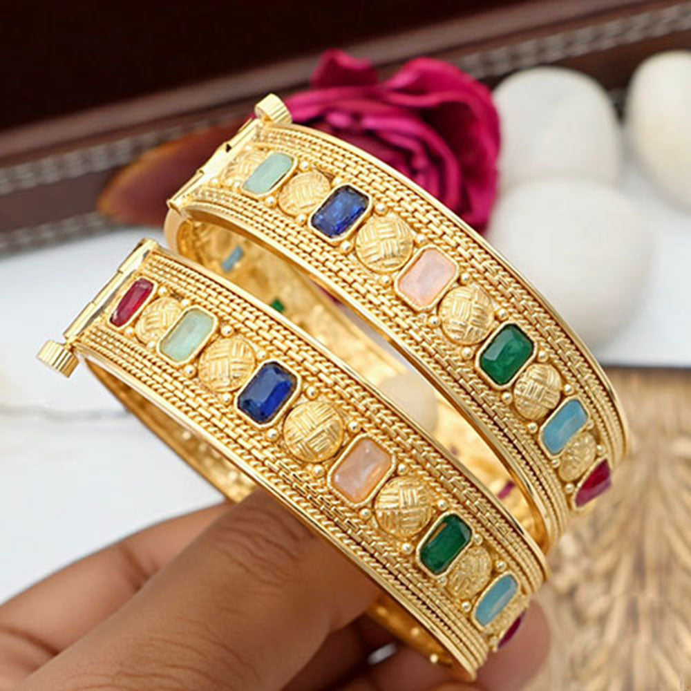 India Art Pota Stone Openable Bangles