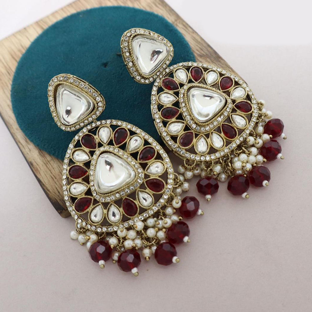 India Art Tradition In Motion Kundan Pearl And Beads Dangler Earrings