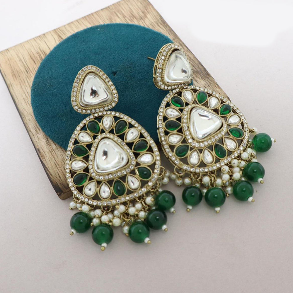 India Art Tradition In Motion Kundan Pearl And Beads Dangler Earrings