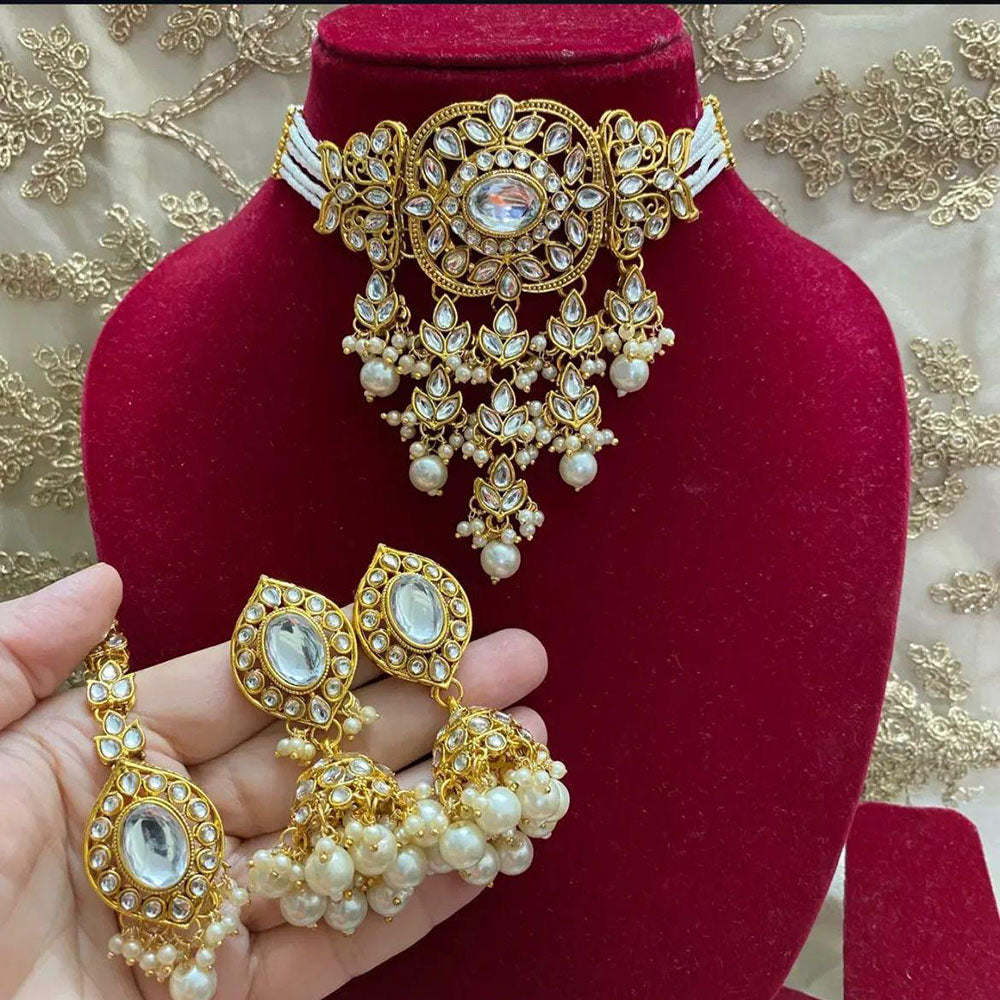 India Art Ethnic Elegance Kudan And Pearl Necklace Set-10731501