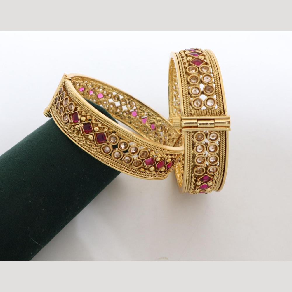 India Art Designer Kundan Stone Openable Bangles Perfect for Weddings, Parties & Celebrations