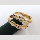 India Art Designer Kundan Stone Openable Kada Bangles with Colorful Meenakari Detailing Perfect for Weddings & Festivals