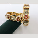 India Art Designer Kundan Stone Openable Kada Bangles with Meenakari Detailing Perfect for Weddings & Festivals