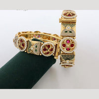India Art Designer Kundan Stone Openable Kada Bangles with Meenakari Detailing Perfect for Weddings & Festivals