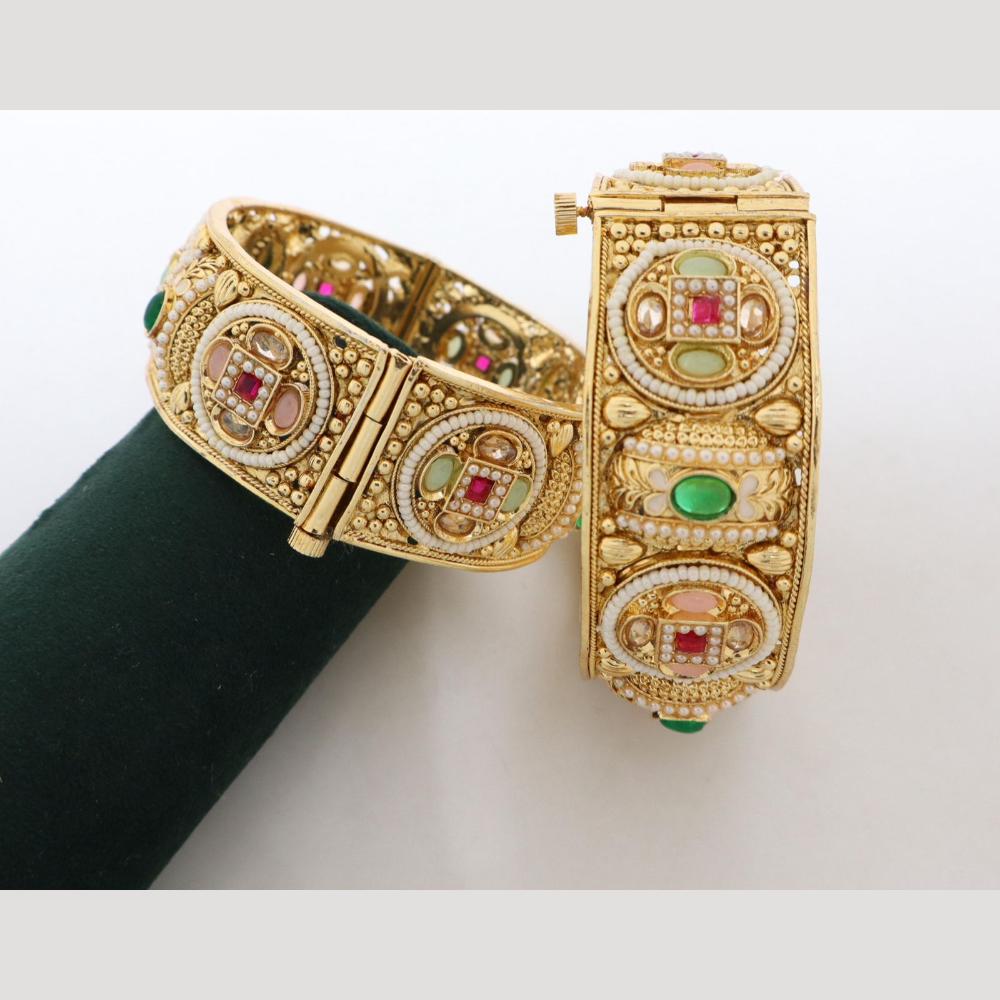 India Art Premium Kundan Stone Openable Bangles Embellishments Bridal & Party Wear Jewelry