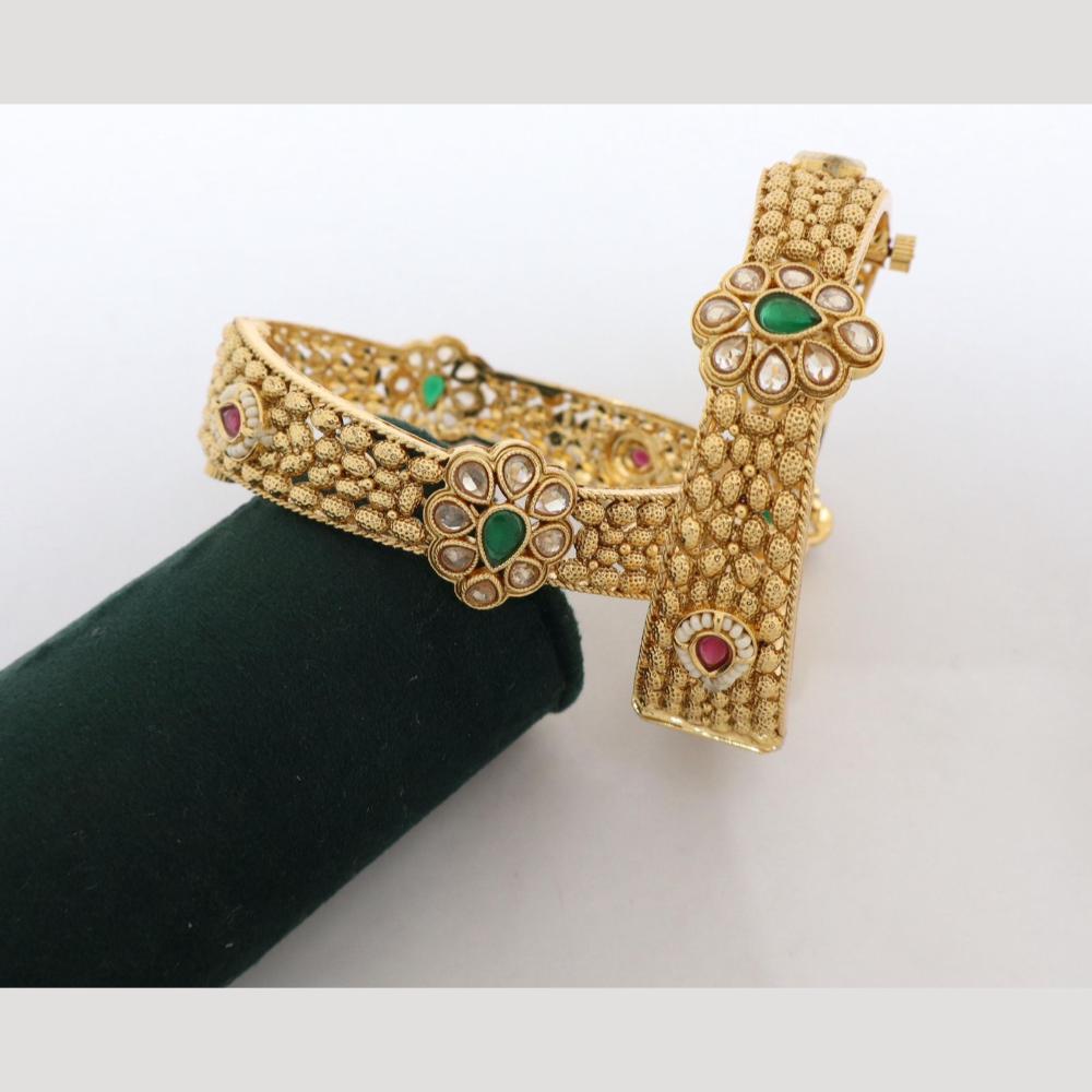 India Art Classic Kundan Stone Openable Bangles Jewelry for Sarees & Lehengas