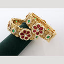 India Art Classic KundanAnd Pota Stone Openable Bangles Jewelry for Sarees & Lehengas