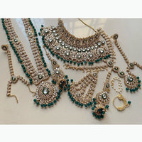 India Art Shimmer Glow Kundan Stone And Beads Bridal Set