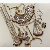 India Art Shimmer Glow Kundan Stone And Beads Bridal Set