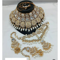 India Art Timeless Kundan Stone And Pearl Semi Bridal Necklace set