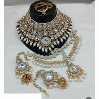 India Art Timeless Kundan Stone And Pearl Semi Bridal Necklace set