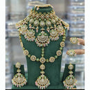 India Art Royal Kundan Stone And Pearl Meenakari Semi Bridal Necklace set