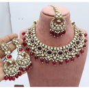 India Art Designer Kundan Stone Pearl And Beads Necklace Set