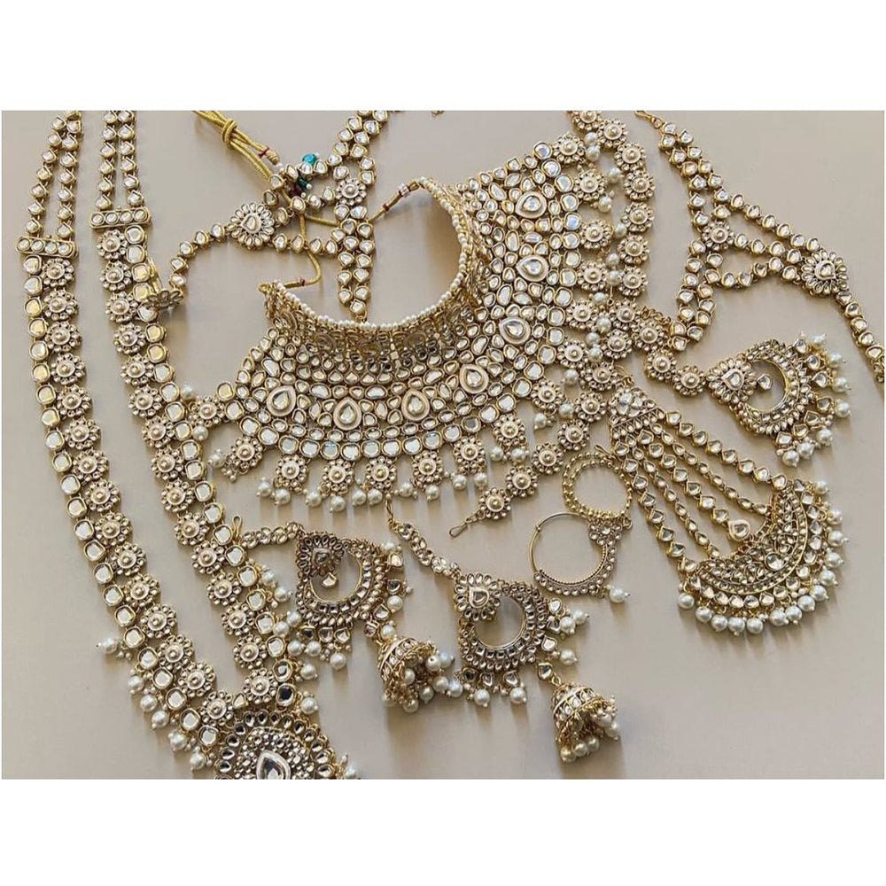 India Art Designer Kundan Stone And Beads Heavy Bridal Set