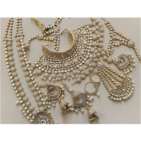 India Art Designer Kundan Stone And Beads Heavy Bridal Set