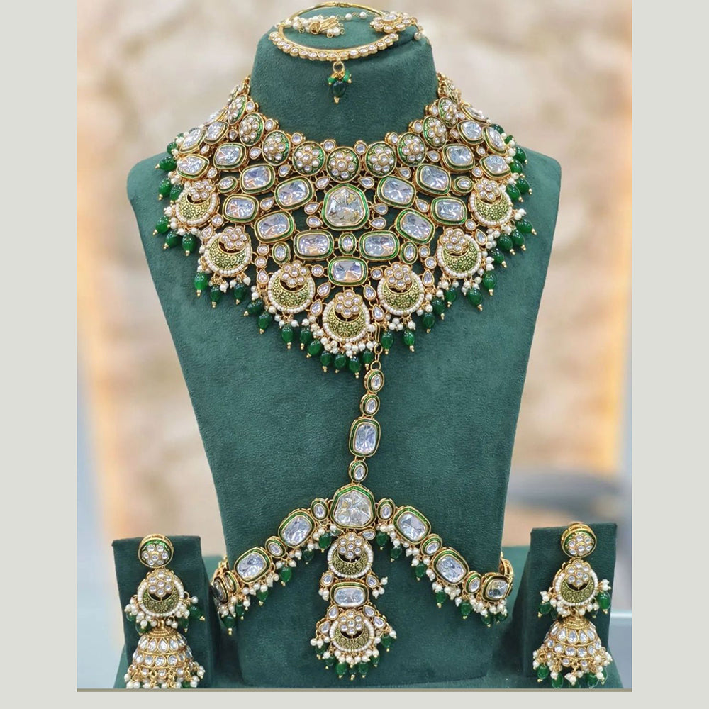 India Art Timeless Glow Kundan Stone And Pearl Necklace Set