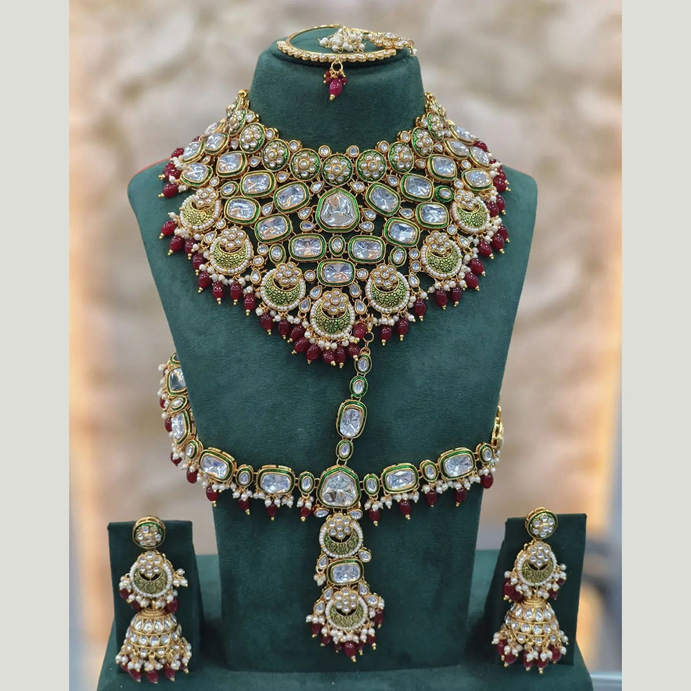 India Art Timeless Glow Kundan Stone And Pearl Necklace Set