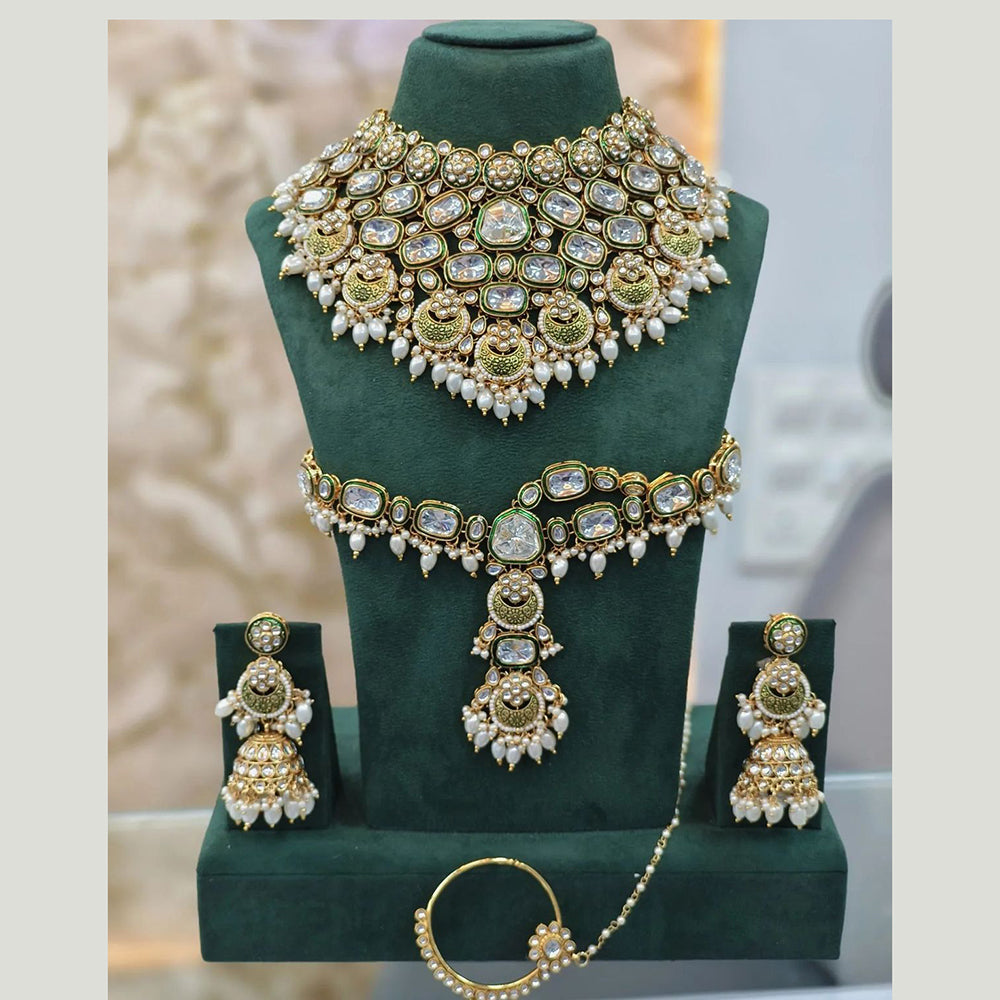 India Art Timeless Glow Kundan Stone And Pearl Necklace Set