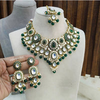 India Art Sparkling Luxe Pota Kundan And Pearl Necklace Set