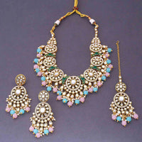 India Art Sparkling Luxe Pota Kundan And Pearl Necklace Set