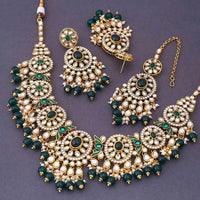 India Art Sparkling Luxe Pota Kundan And Pearl Necklace Set