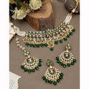 India Art Ethnic Kundan Stone Beaded And Pearl Meenakari Necklace Set