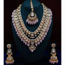 India Art Ethnic Kundan Stone Beaded And Pearl Necklace Set