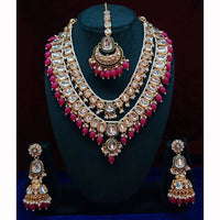 India Art Ethnic Kundan Stone Beaded And Pearl Necklace Set