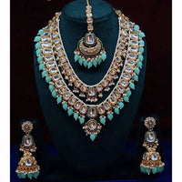 India Art Ethnic Kundan Stone Beaded And Pearl Necklace Set