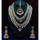 India Art Ethnic Kundan Stone Beaded And Pearl Necklace Set